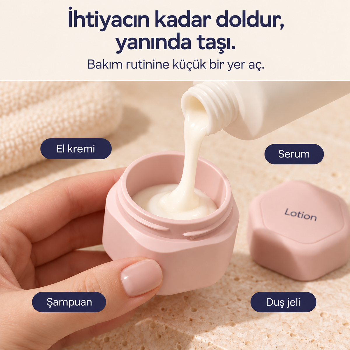 KOSME Mini | 3’lü Seyahat Dolum Kabı Seti